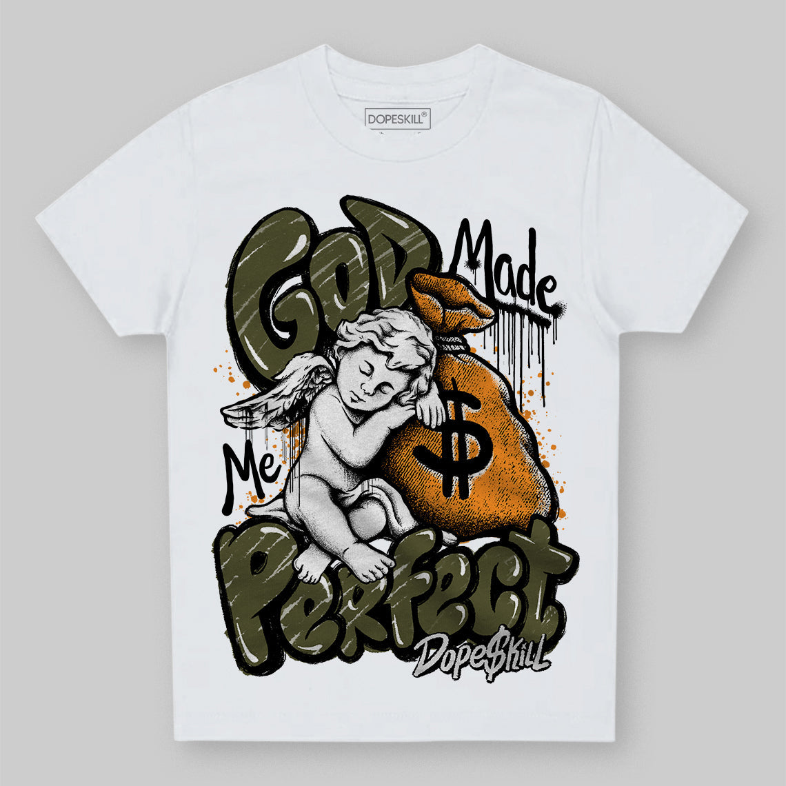 Olive 5s superstreetwear Toddler Kids T-shirt God Made Me Perfect Graphic