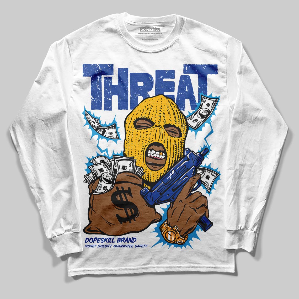 Royal Blue Collection superstreetwear Long Sleeve T-Shirt Under Threat Graphic
