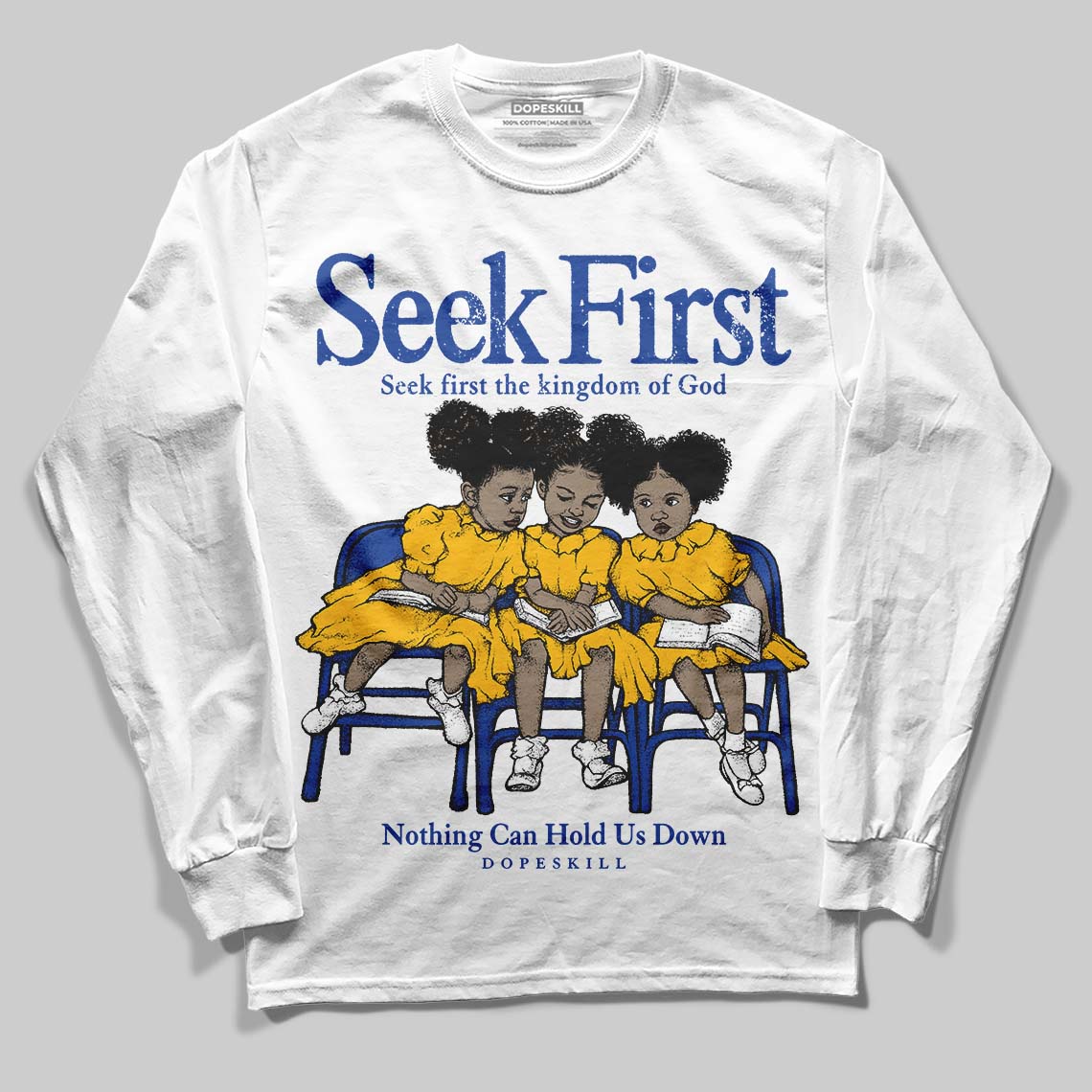 Royal Blue Collection superstreetwear Long Sleeve T-Shirt New Seek First Graphic