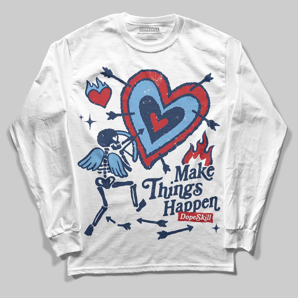 Summit White Navy 4s superstreetwear Long Sleeve T-Shirt Make Things Happen Graphic