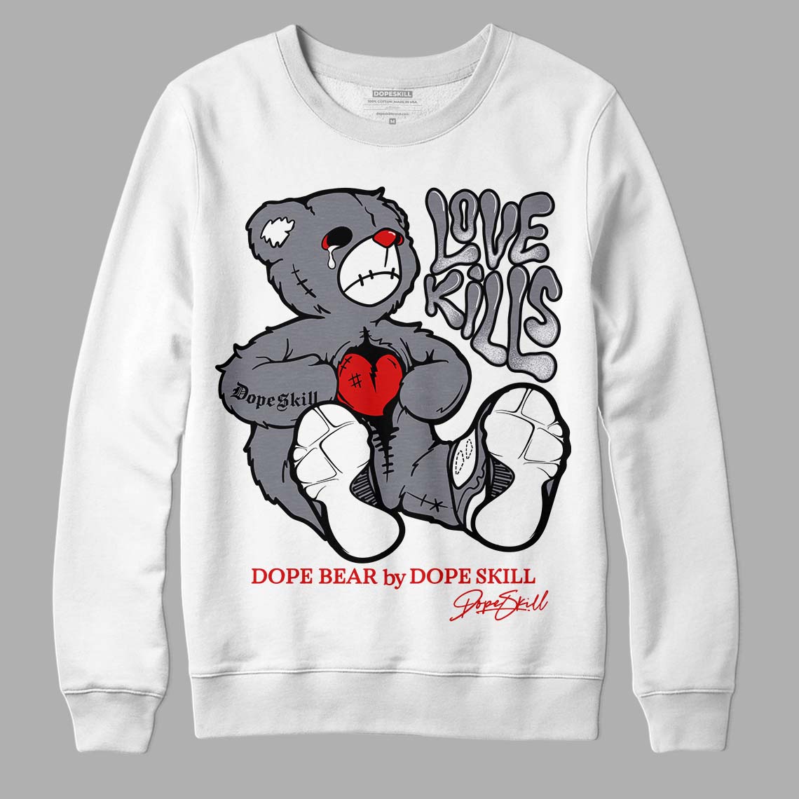 Fire Red 9s superstreetwear Sweatshirt Love Kills Graphic