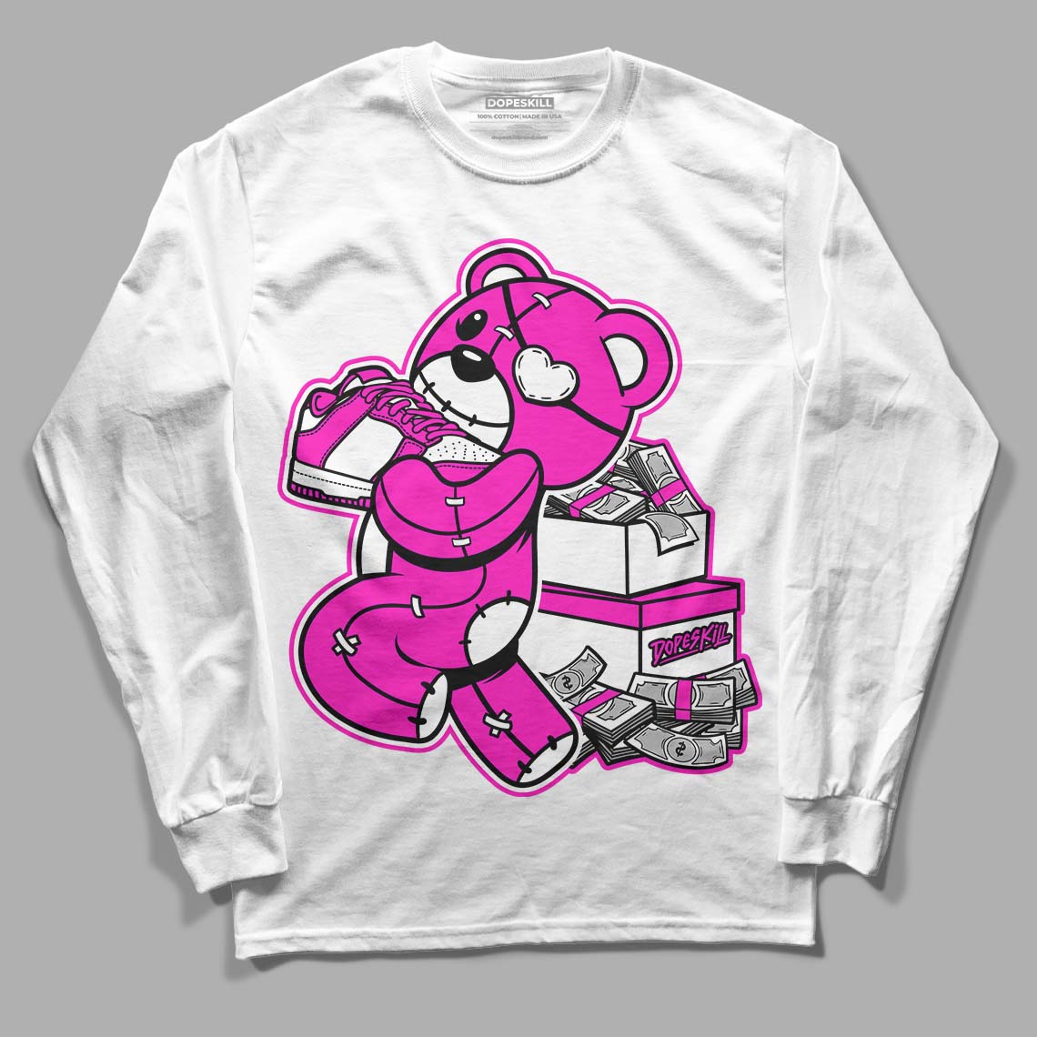Dunk Low Active Fuchsia superstreetwear Long Sleeve T-Shirt Bear Steals Sneaker Graphic