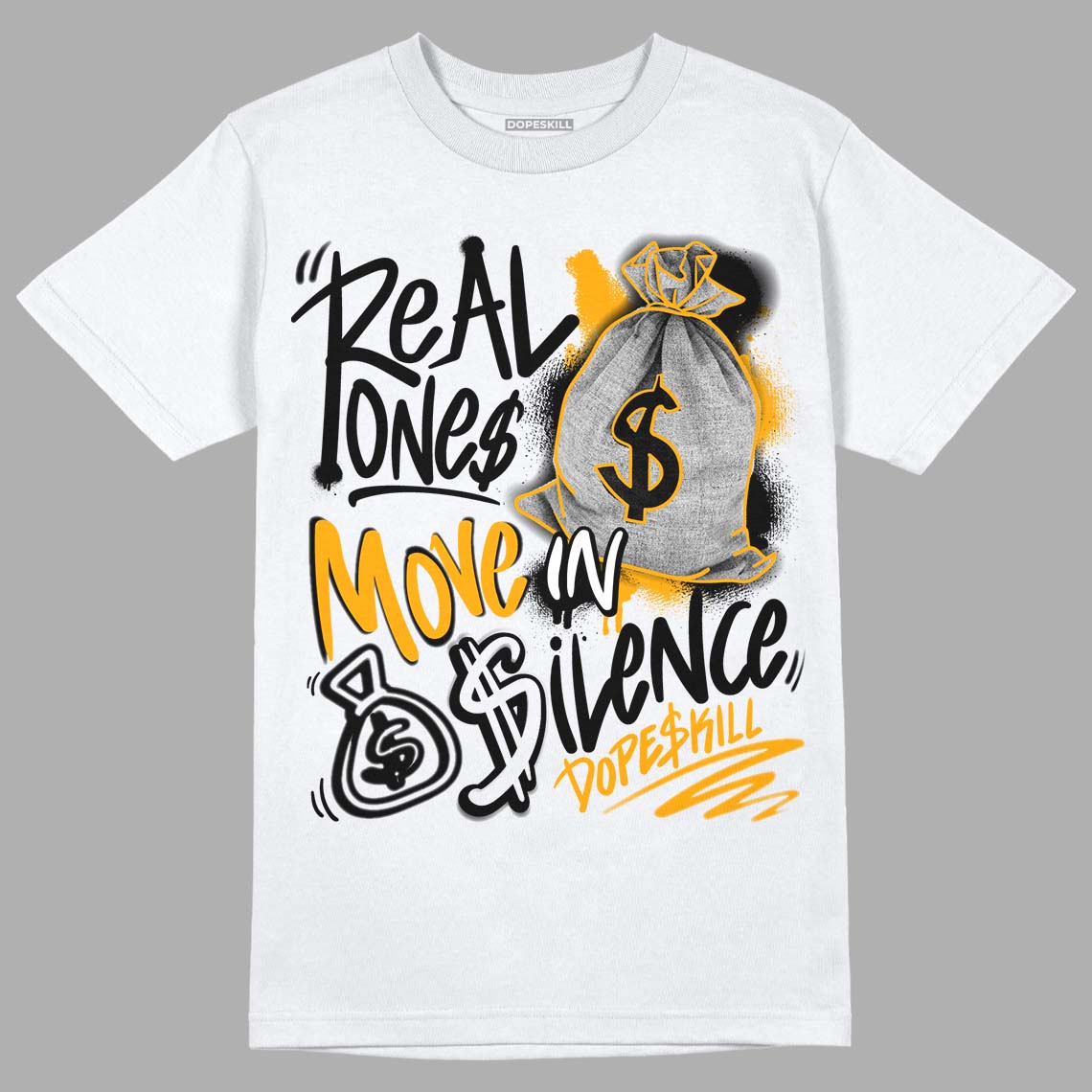 Black Taxi 12s superstreetwear T-Shirt Real Ones Move In Silence Graphic