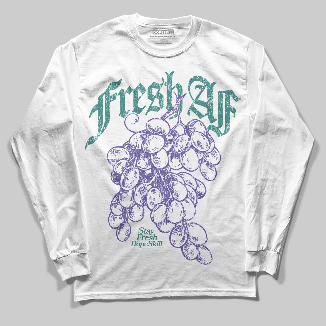 Grape 5s superstreetwear Long Sleeve T-Shirt Fresh AF Graphic