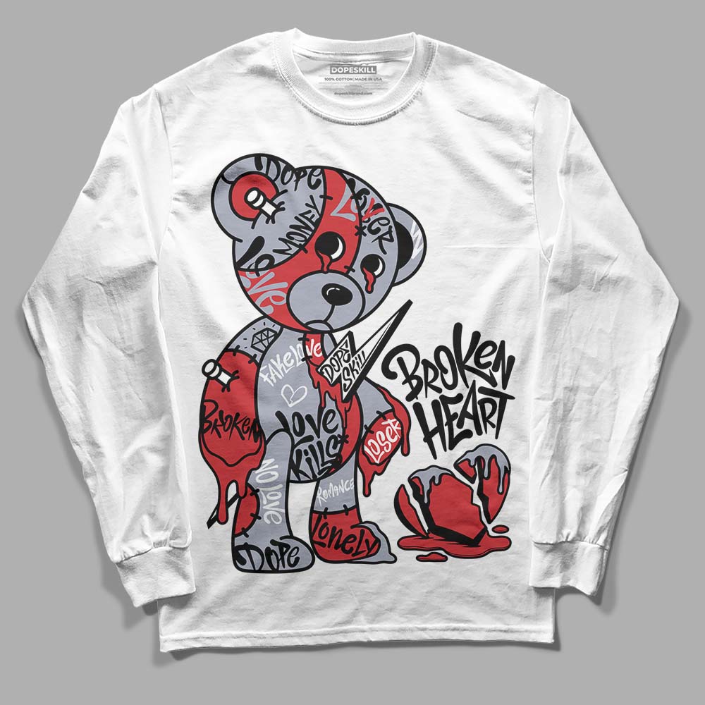 Bred Reimagined 4s superstreetwear Long Sleeve T-Shirt Broken Heart Graphic