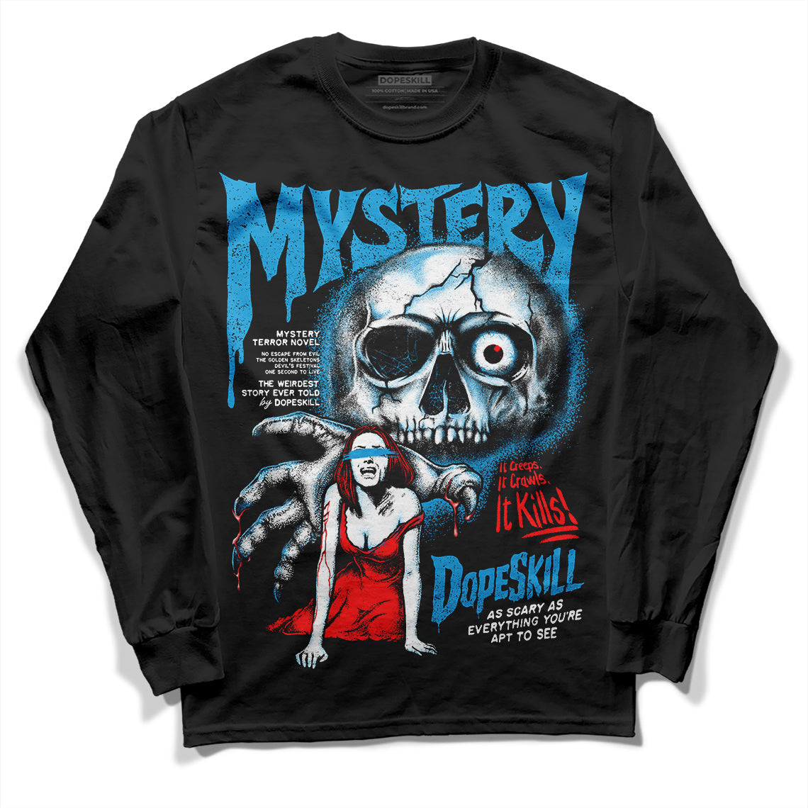 Military Blue 4s superstreetwear Long Sleeve T-Shirt Mystery Ghostly Grasp Graphic