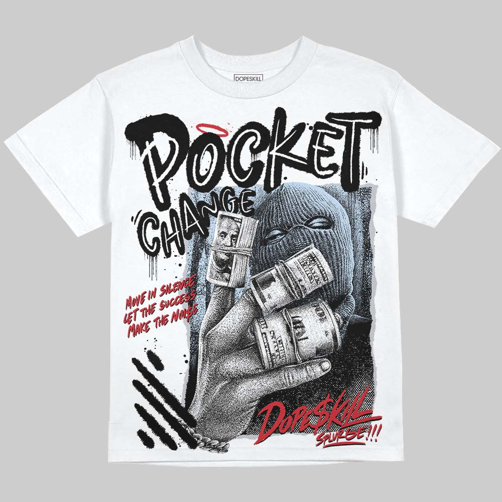 Black Metallic Reimagined 5s superstreetwear Oversize Print T-Shirt Pocket Change Graphic