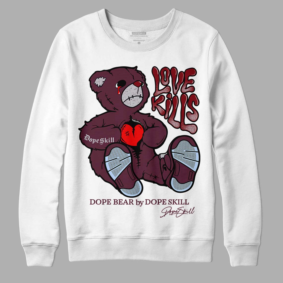 Burgundy 5s superstreetwear Sweatshirt Love Kills Graphic