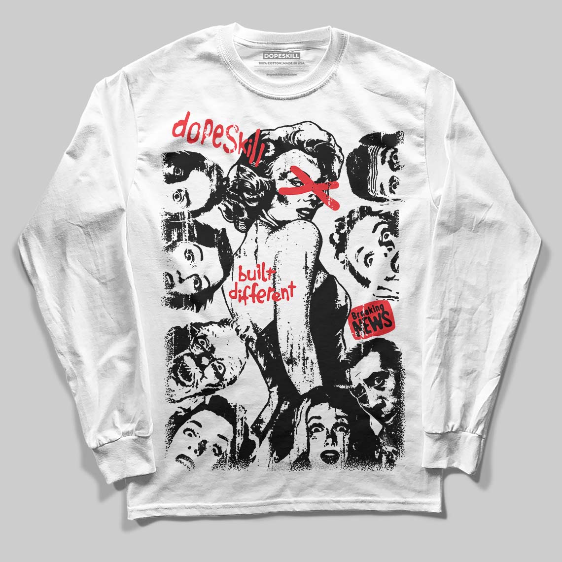 Black and White Collection superstreetwear Long Sleeve T-Shirt Built Different Graphic