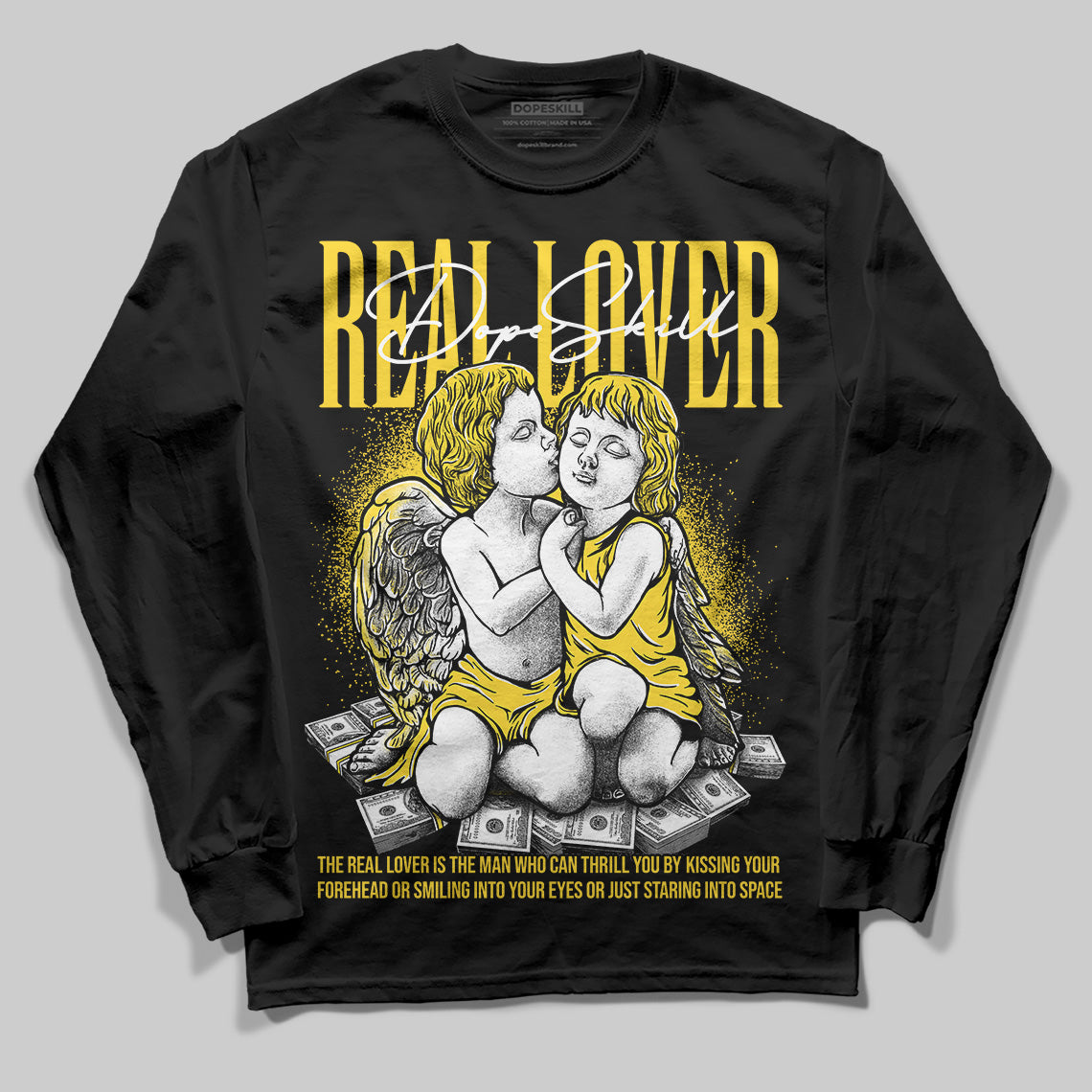 Black Tour Yellow AJ 4 Thunder superstreetwear Long Sleeve T-Shirt Real Lover Graphic