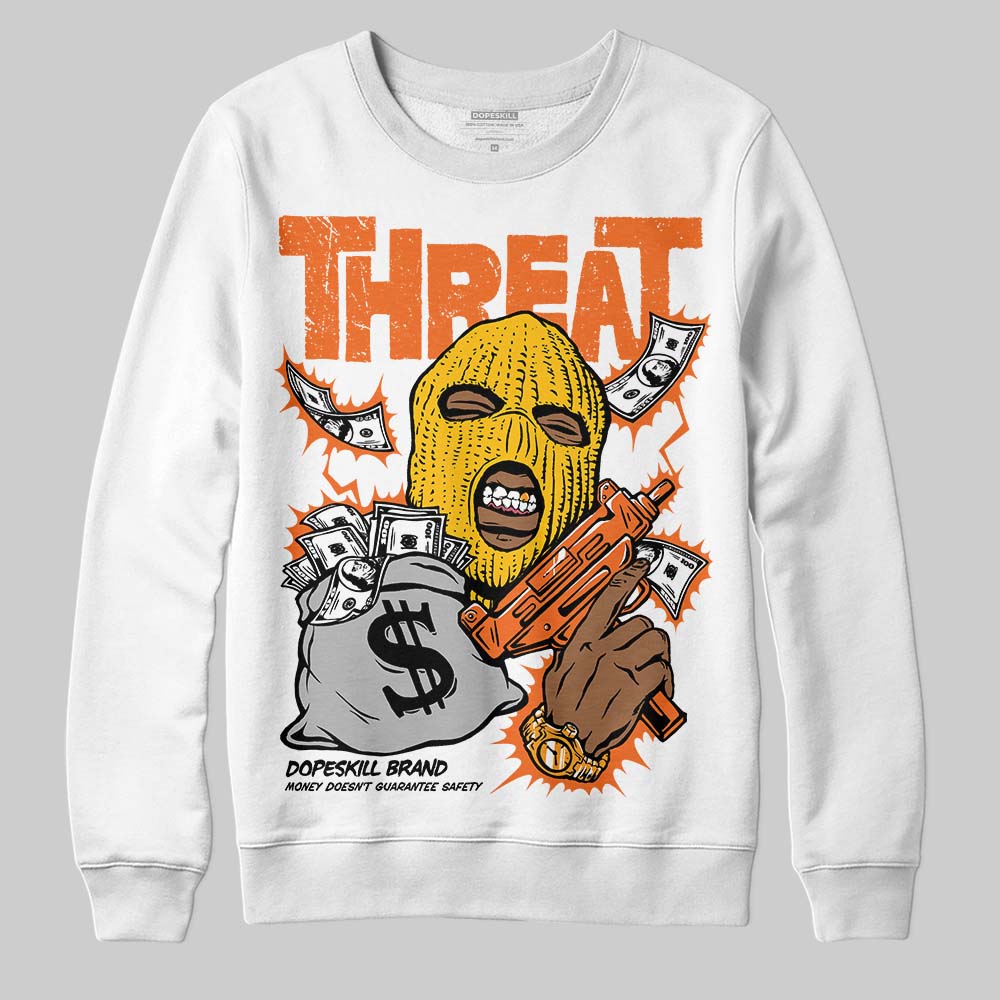 Orange Black White superstreetwear Sweatshirt Under Threat Graphic