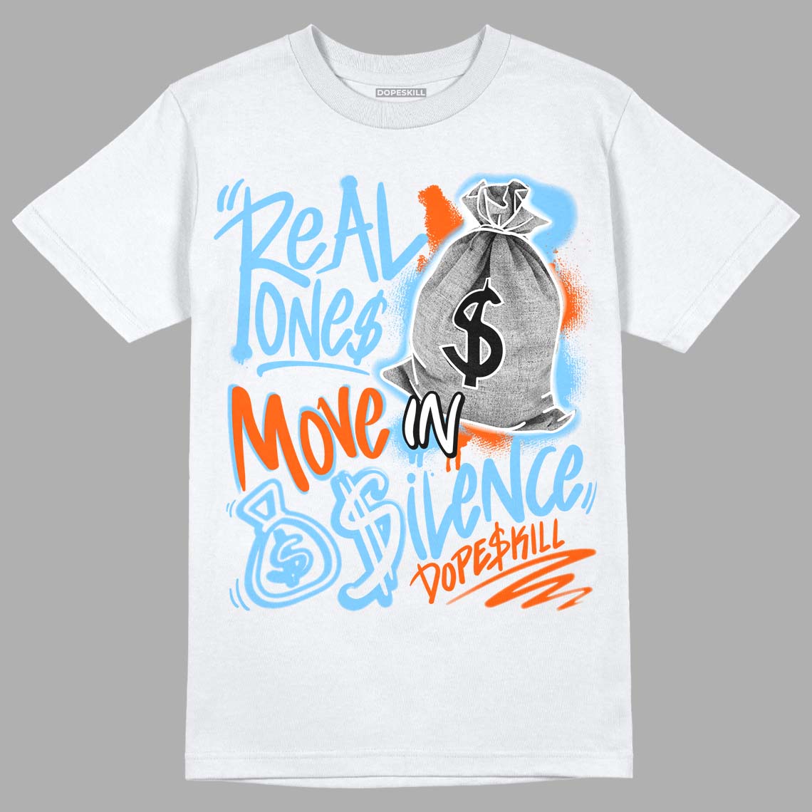 Dunk Low Futura University Blue superstreetwear T-Shirt Real Ones Move In Silence Graphic