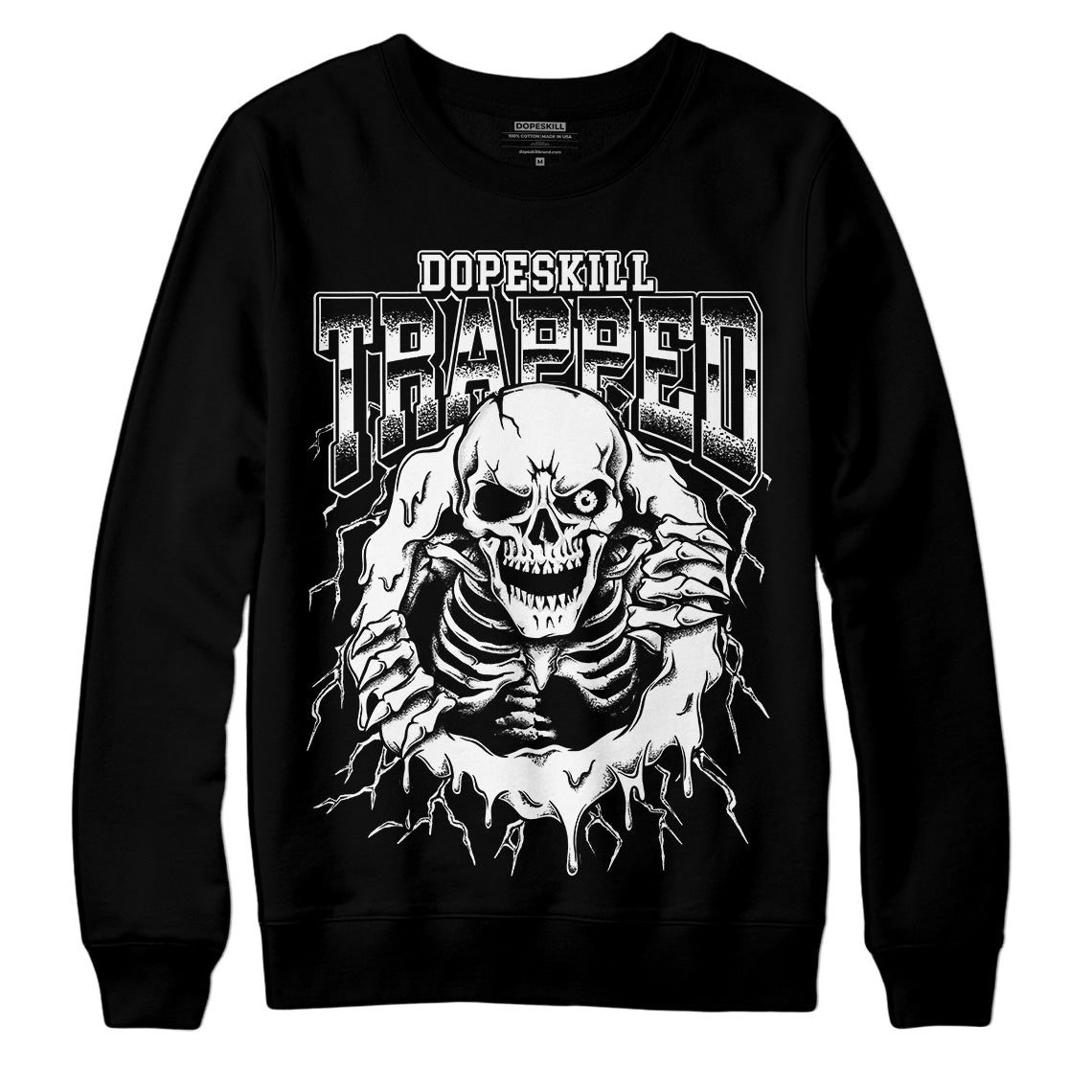 85 Black White 1s superstreetwear Sweatshirt Trapped Halloween Graphic