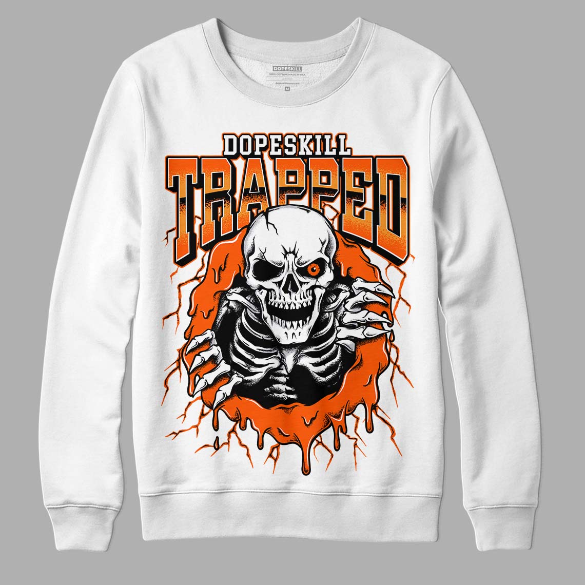 Brilliant Orange 12s superstreetwear Sweatshirt Trapped Halloween Graphic