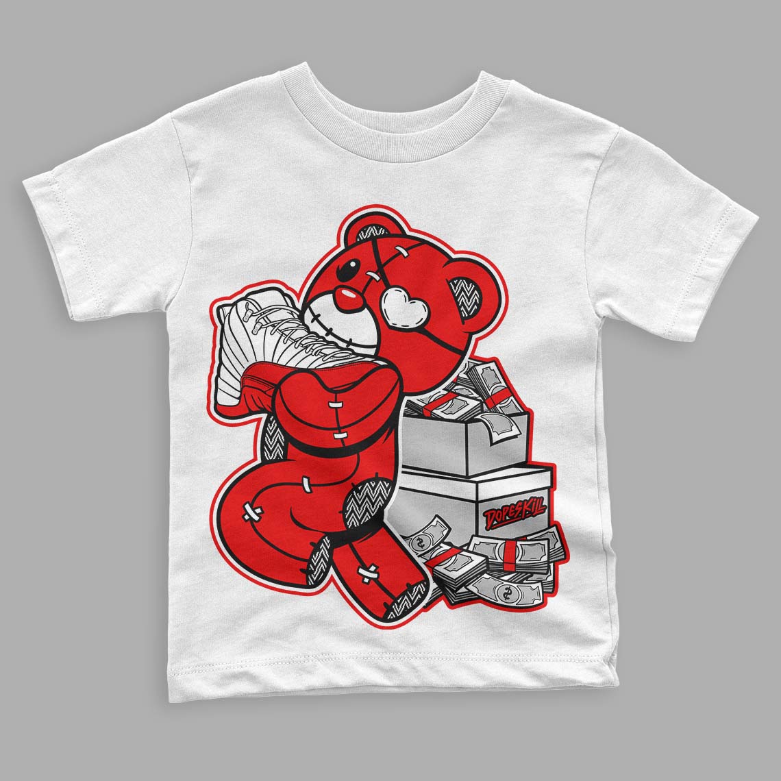 Cherry 12s superstreetwear Toddler Kids T-shirt Bear Steals Sneaker Graphic