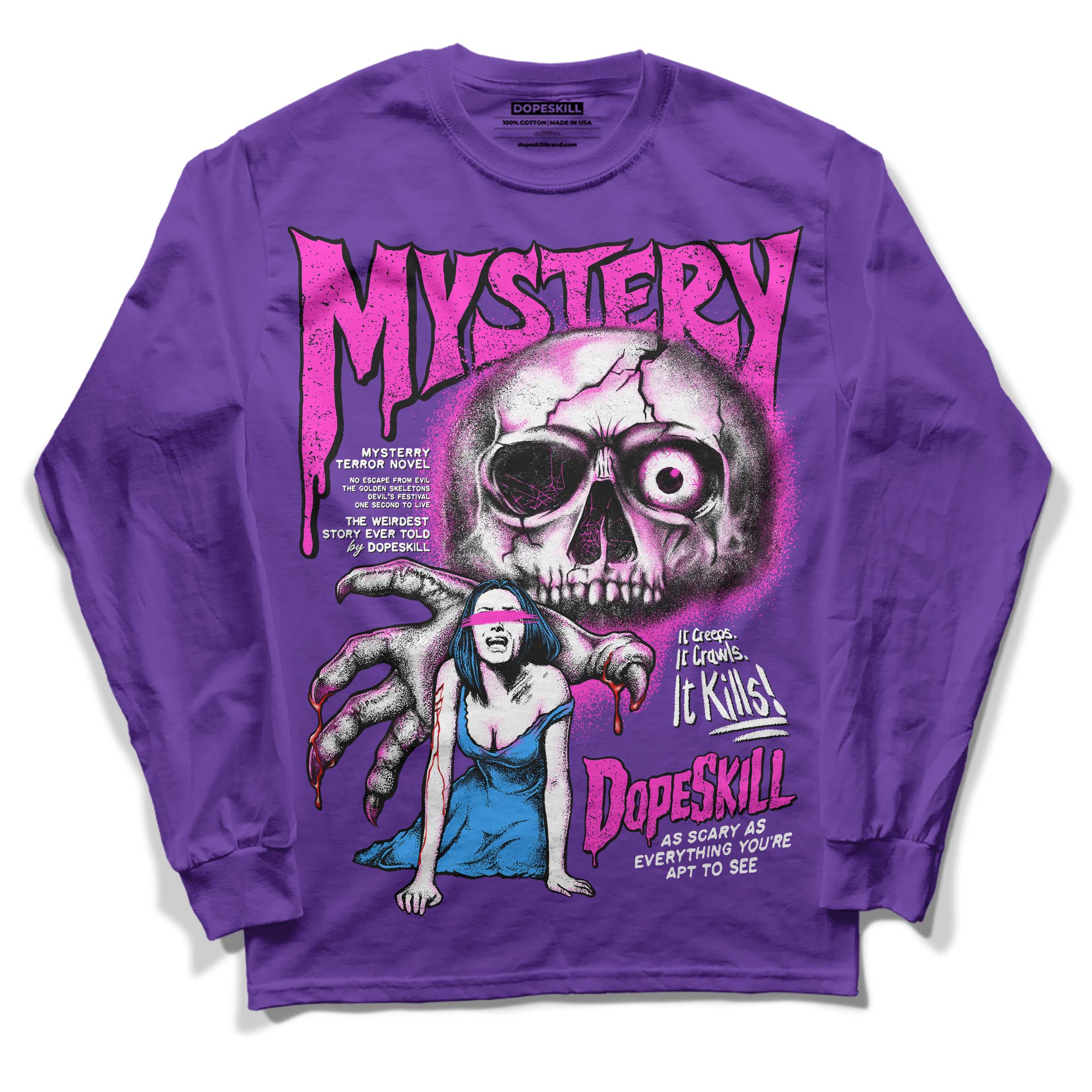 Court Purple 13s superstreetwear Purple Long Sleeve T-Shirt Mystery Ghostly Grasp Graphic