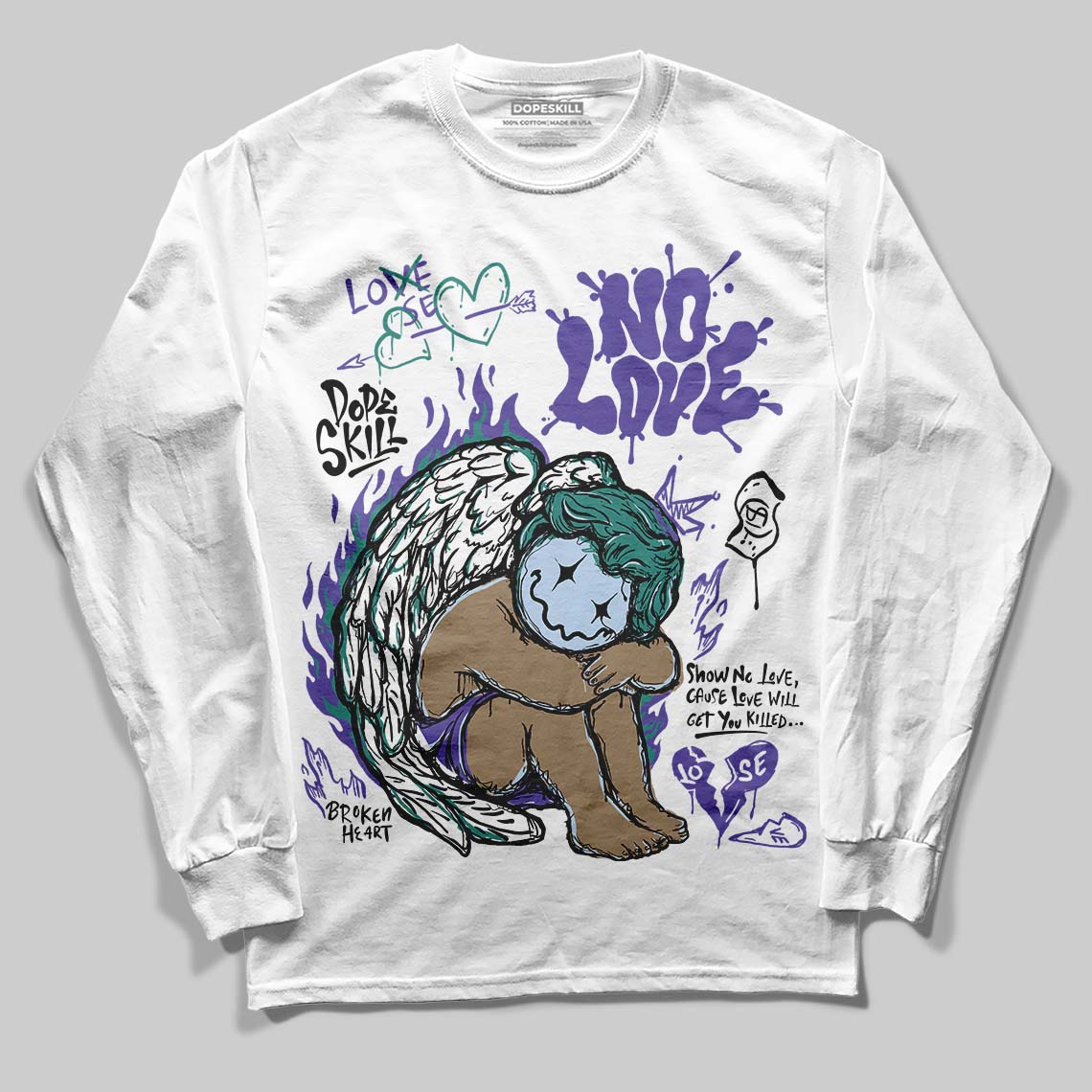 Grape 5s superstreetwear Long Sleeve T-Shirt No Love Graphic