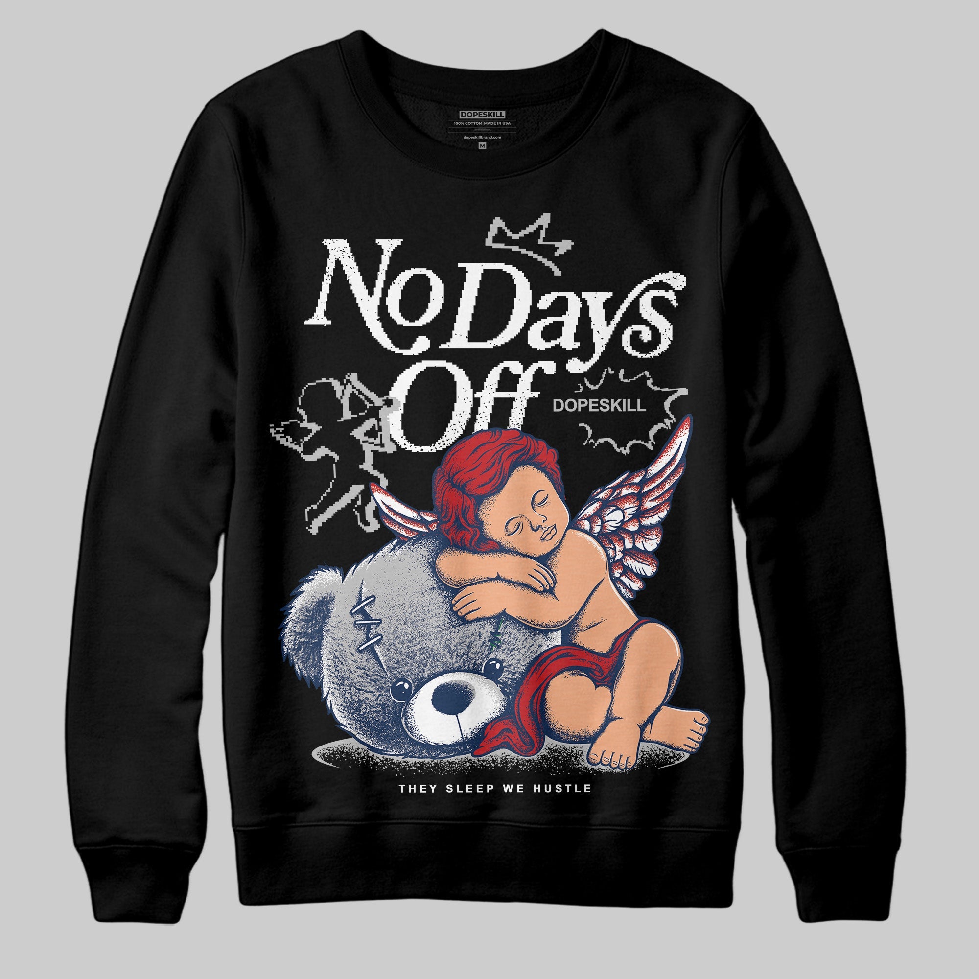 Summit White Navy 4s superstreetwear Sweatshirt New No Days Off Graphic
