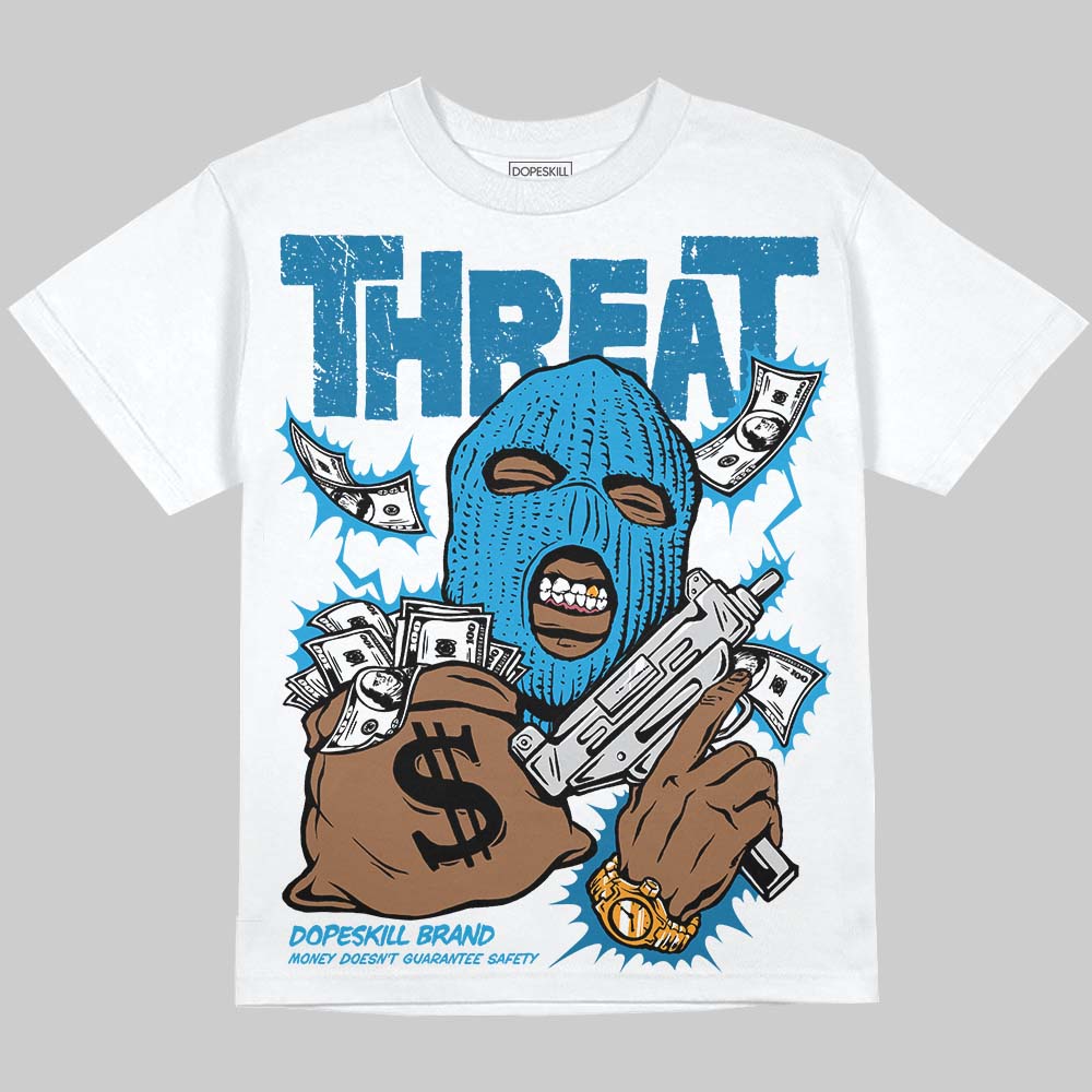 Military Blue 4s superstreetwear Oversize Print T-Shirt Under Threat Graphic