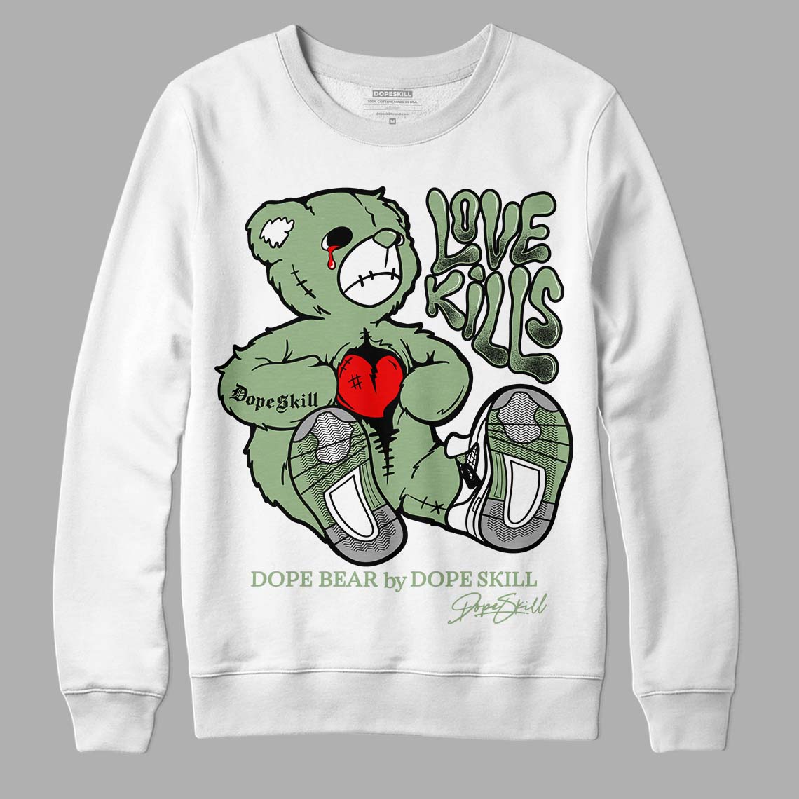 Seafoam 4s superstreetwear Sweatshirt Love Kills Graphic