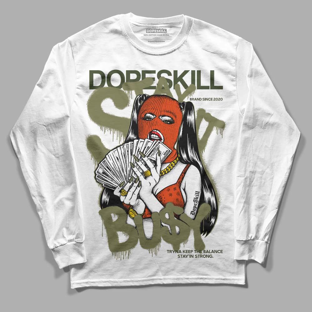 Olive Collection superstreetwear Long Sleeve T-Shirt Stay It Busy Graphic