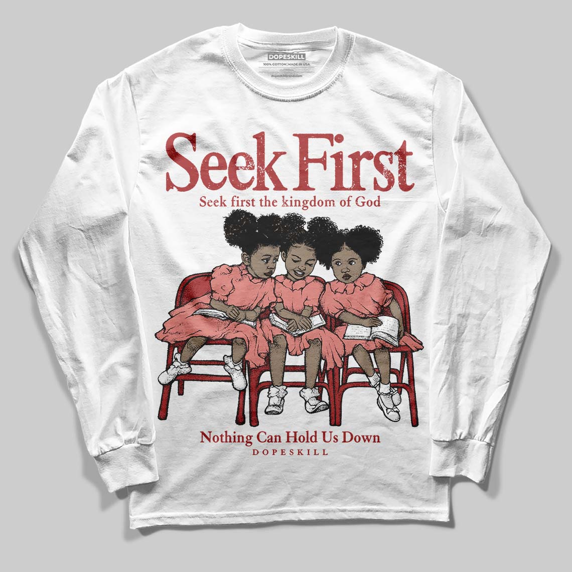 Dune Red 13s superstreetwear Long Sleeve T-Shirt New Seek First Graphic