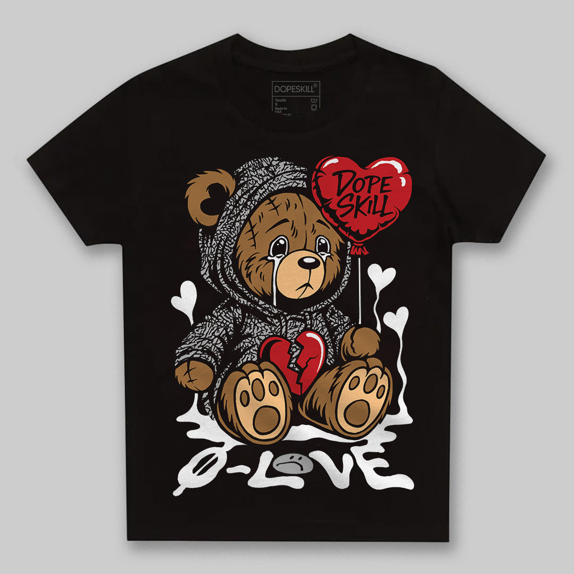 Black Cement 3s superstreetwear Toddler Kids T-shirt Broken Bear Graphic
