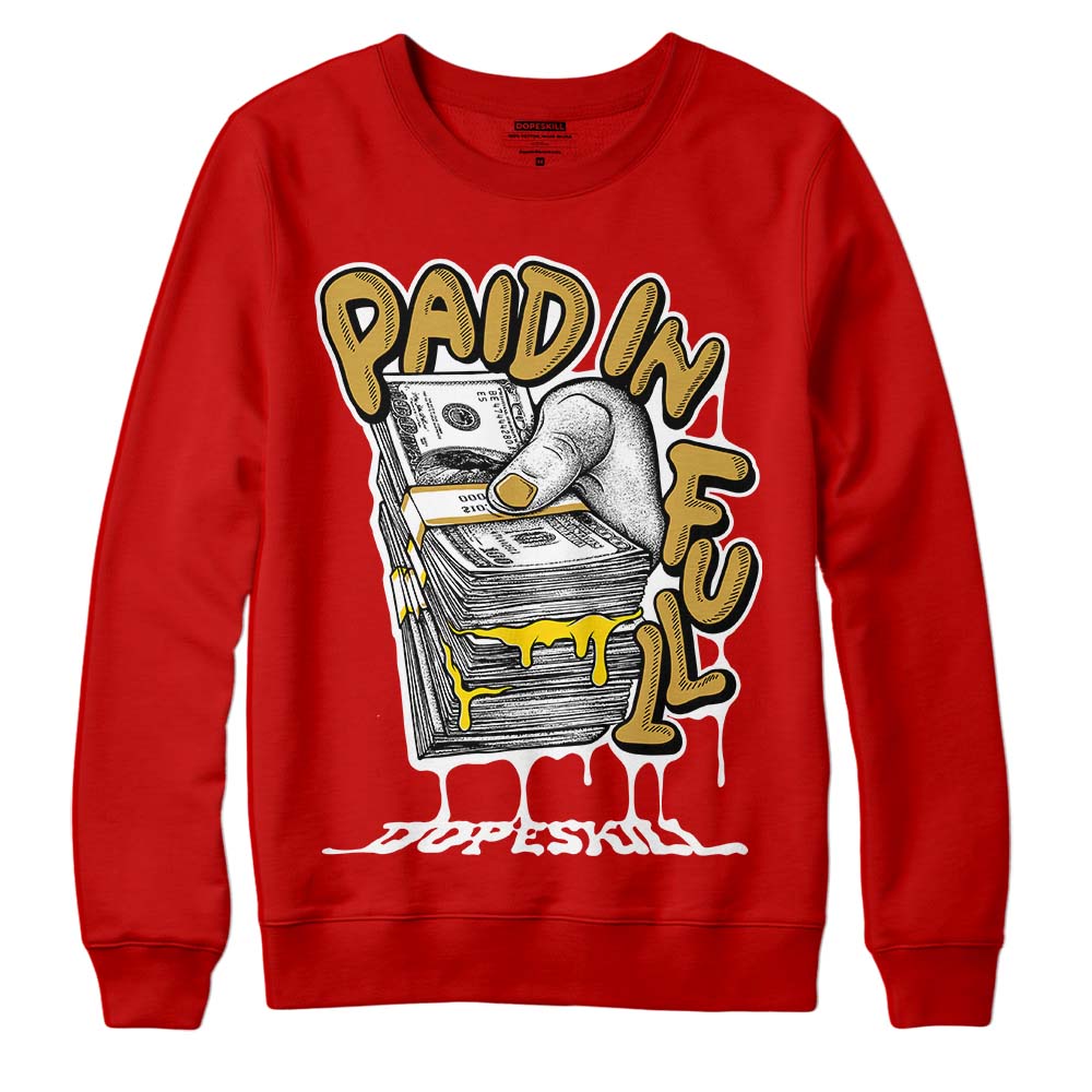 Red Collection superstreetwear Red Sweatshirt Paid In Full Graphic