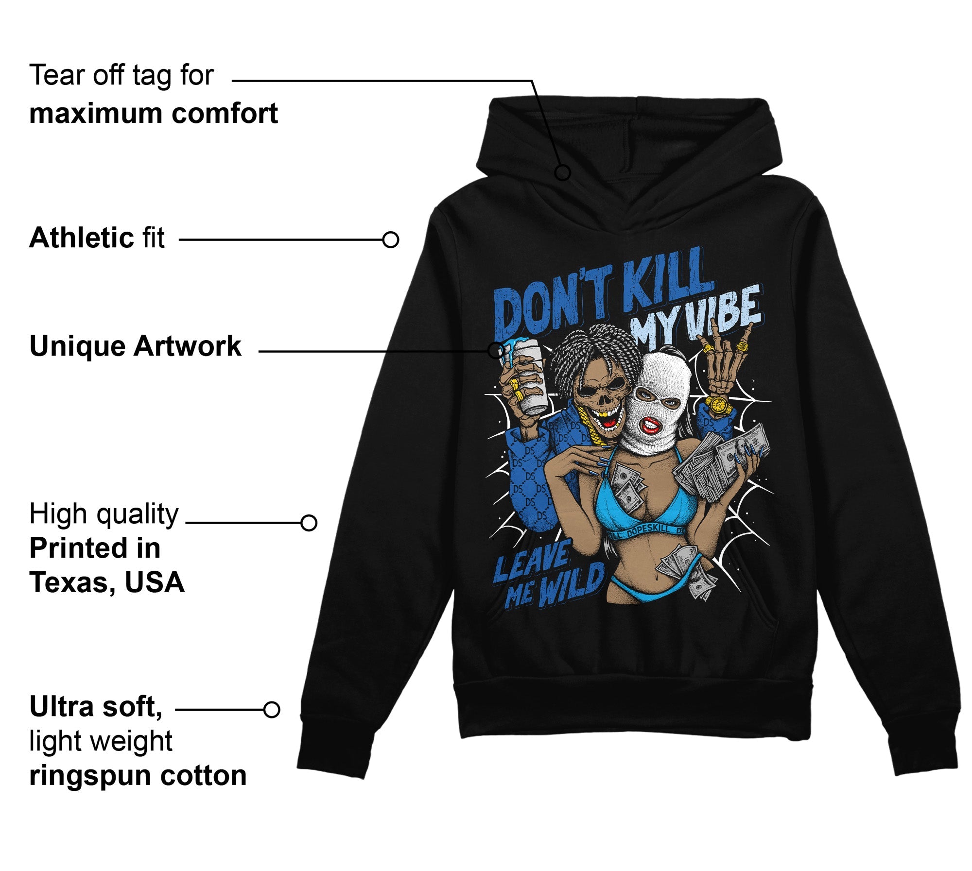 Space Jam 11s superstreetwear Hoodie Sweatshirt Don't Kill My Vibe Graphic