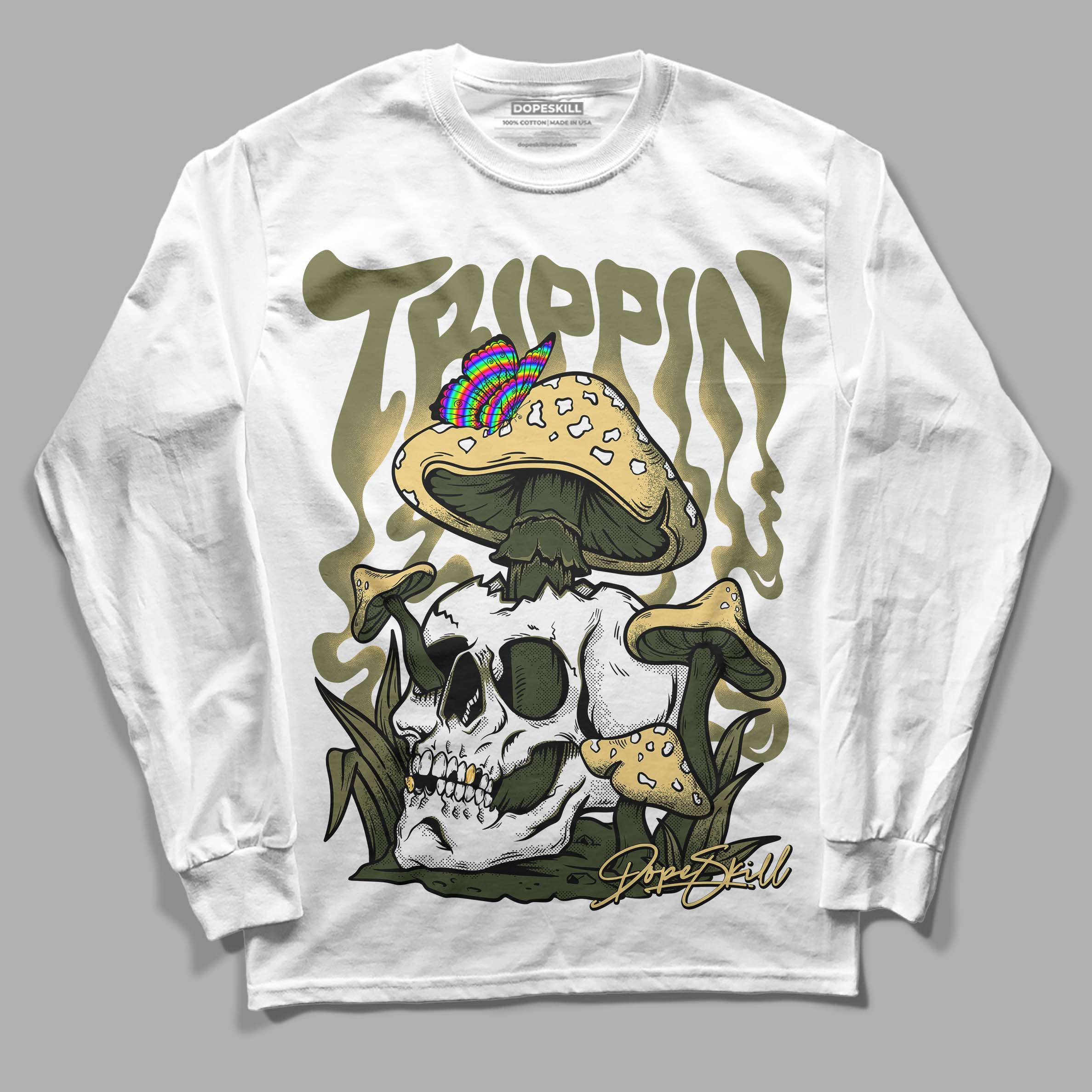 Craft Olive 4s superstreetwear Long Sleeve T-Shirt Trippin Graphic