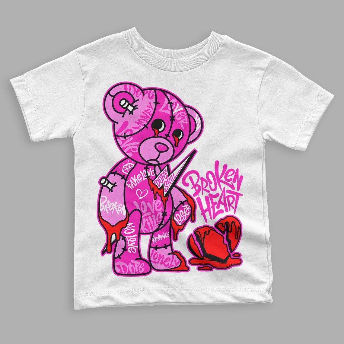 Dunk Low Active Fuchsia superstreetwear Toddler Kids T-shirt Broken Heart Graphic