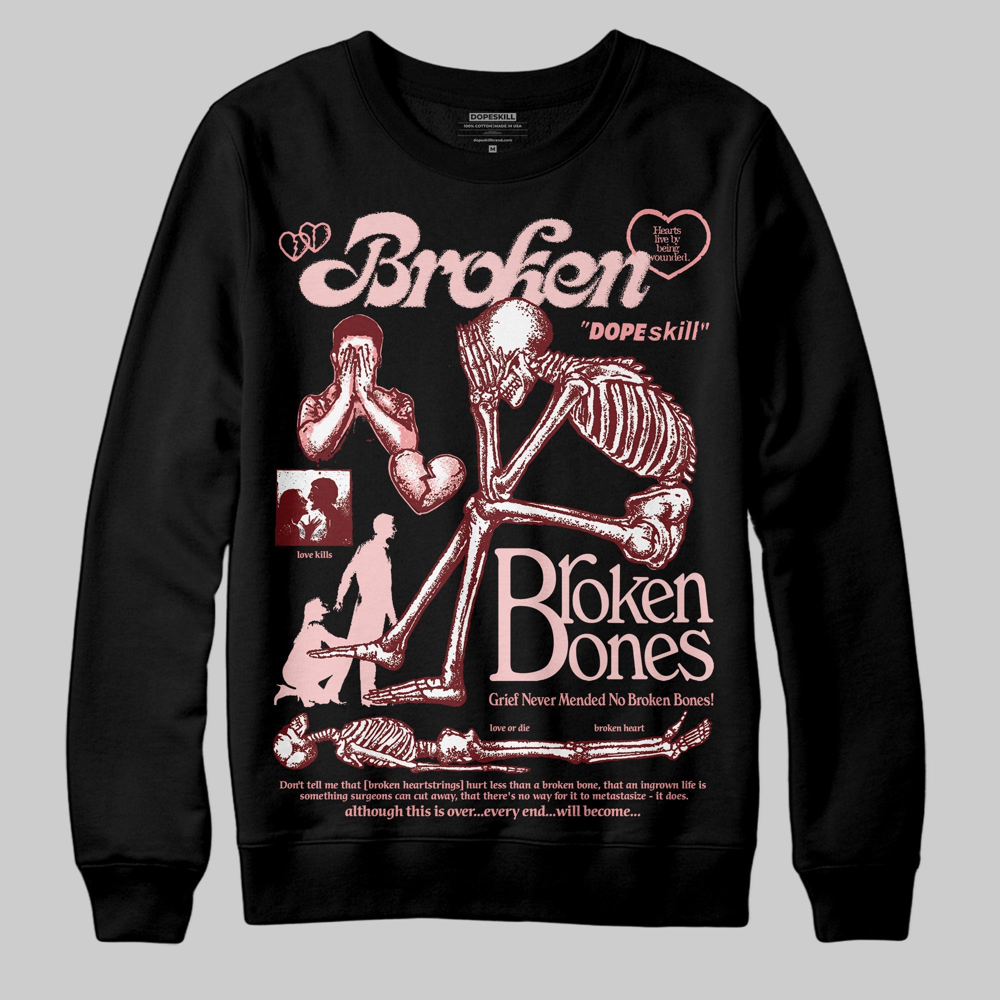 VALENTINE'S Day 3s superstreetwear Sweatshirt Broken Bones Graphic