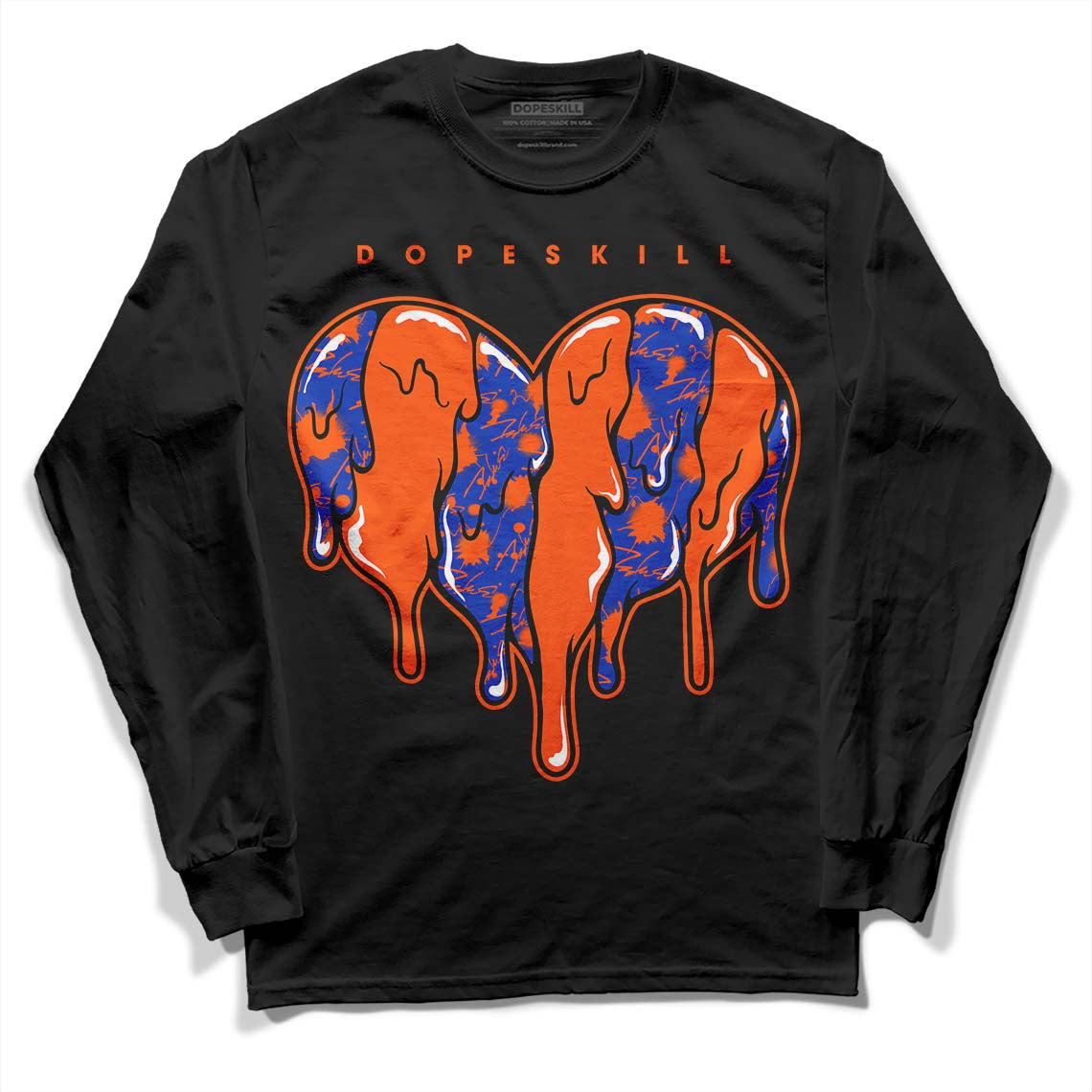 Dunk Low Futura Orange Blaze superstreetwear Long Sleeve T-Shirt Slime Drip Heart Graphic