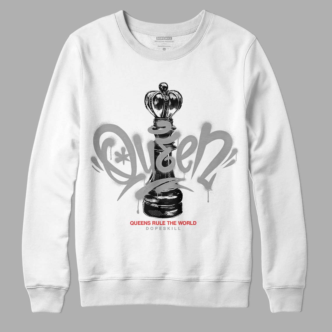 Grey Collection superstreetwear Sweatshirt Queen Chess Graphic
