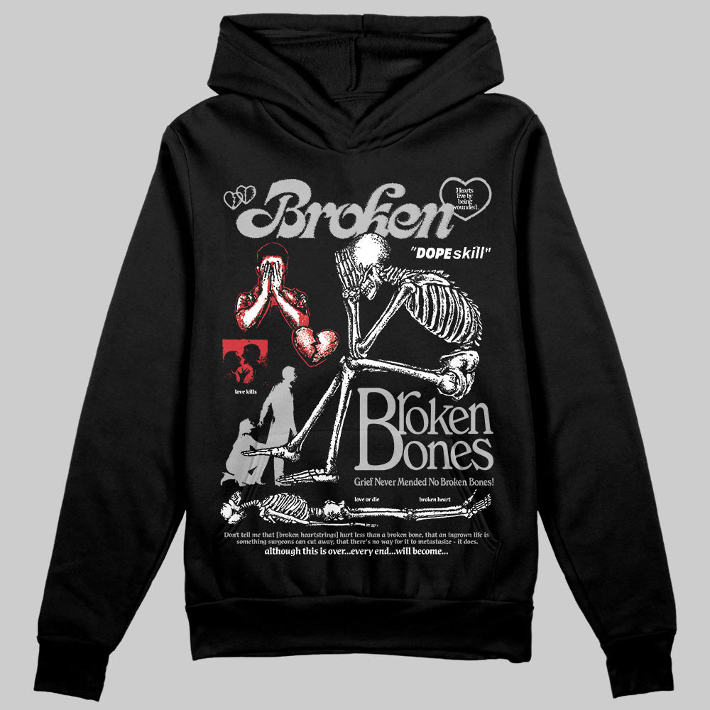 Black Cement 3s superstreetwear Hoodie Sweatshirt Broken Bones Graphic