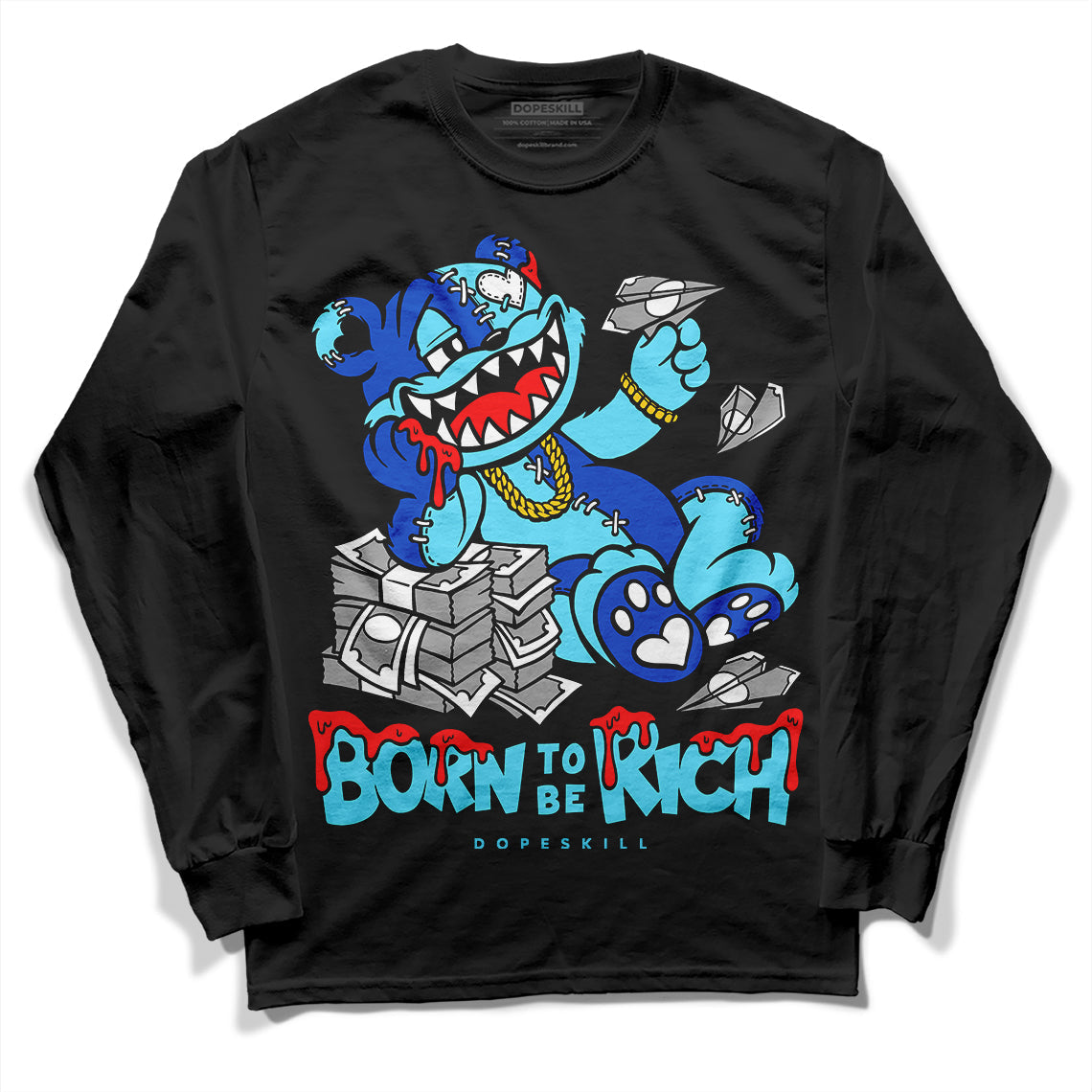 SB Dunk Argon superstreetwear Long Sleeve T-Shirt Born To Be Rich Graphic