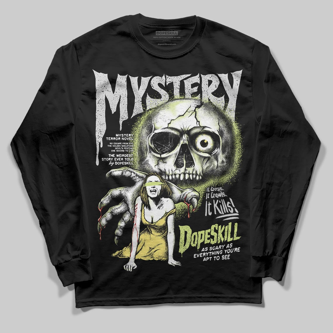 Light Lemon Twist 4s superstreetwear Long Sleeve T-Shirt Mystery Ghostly Grasp Graphic