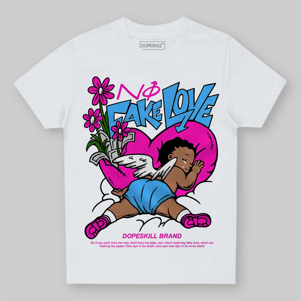 Dunk Low Active Fuchsia superstreetwear Toddler Kids T-shirt No Fake Love Graphic