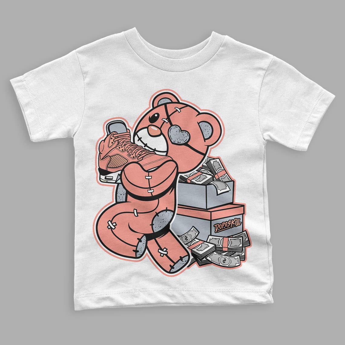 Crimson Bliss 5s superstreetwear Toddler Kids T-shirt Bear Steals Sneaker Graphic