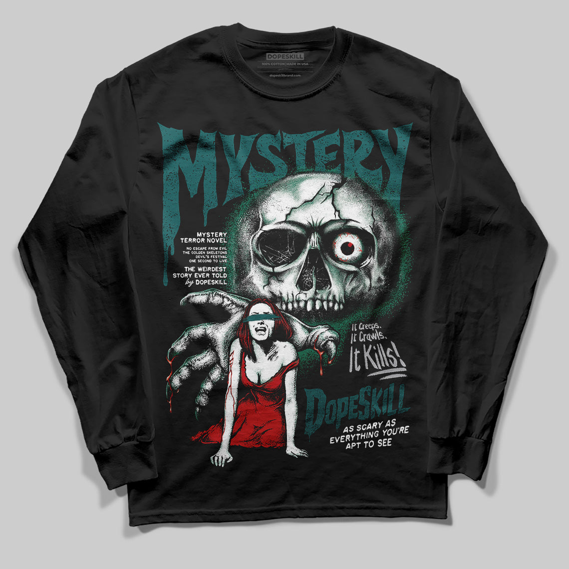 Gel 1130 White Dark Neptune superstreetwear Long Sleeve T-Shirt Mystery Ghostly Grasp Graphic