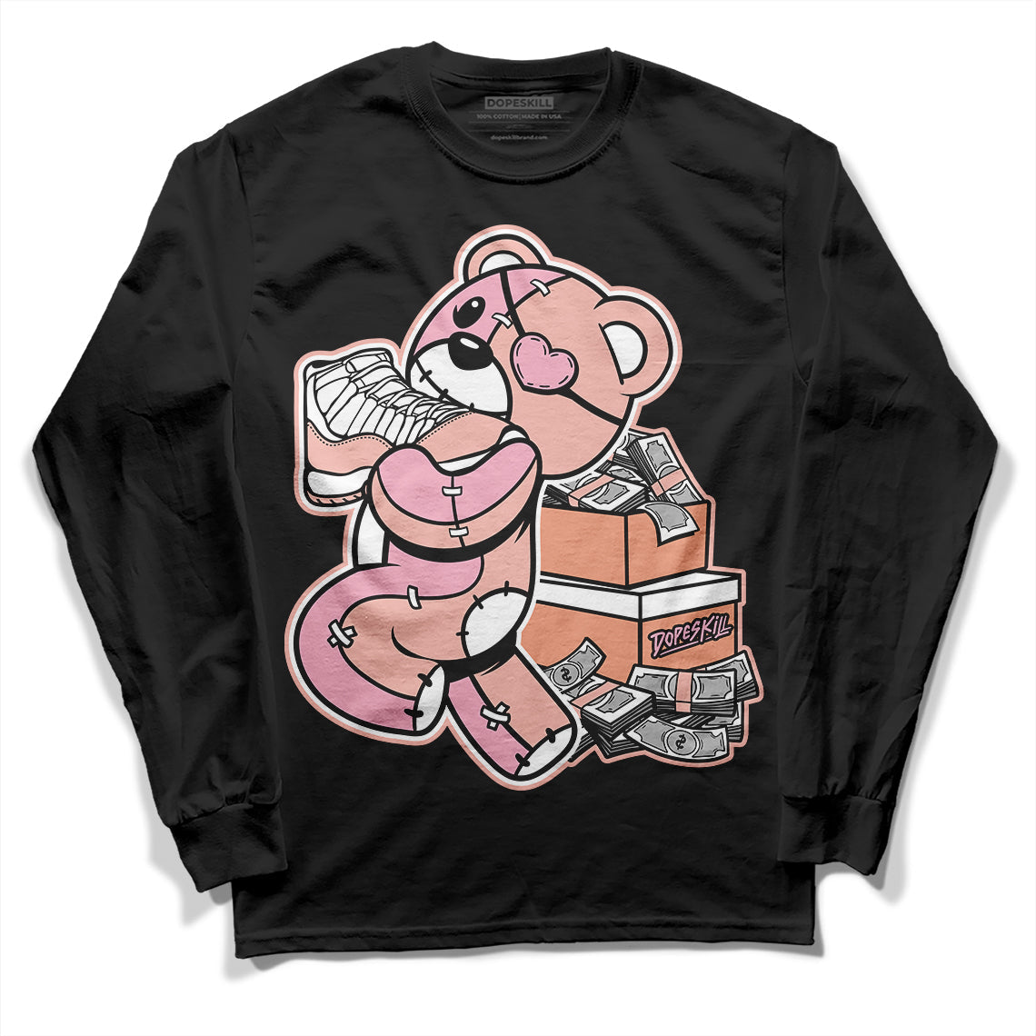 Legend Pink 11s superstreetwear Long Sleeve T-Shirt Bear Steals Sneaker Graphic