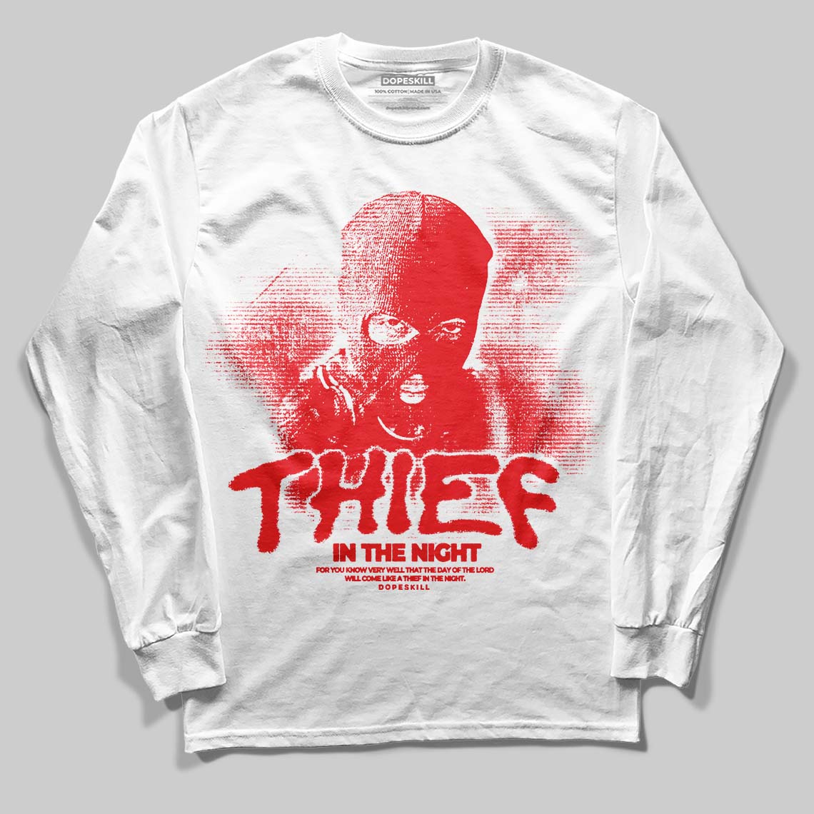 Red Collection superstreetwear Long Sleeve T-Shirt Thief In The Night Graphic