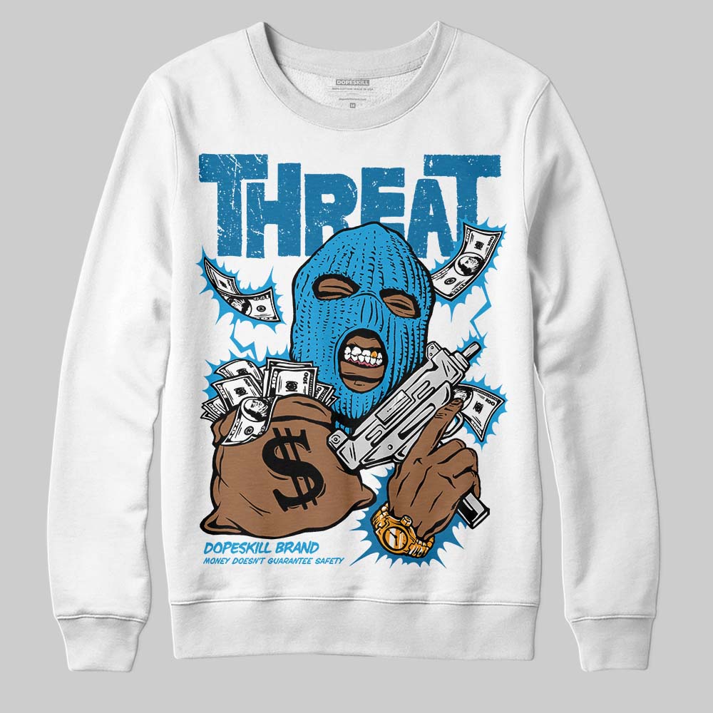 Military Blue 4s superstreetwear Sweatshirt Under Threat Graphic
