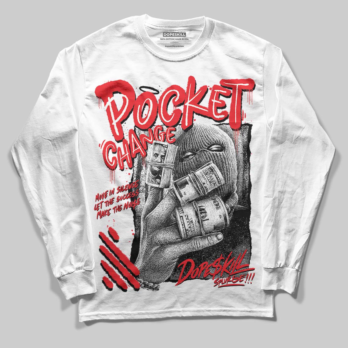 Red Collection superstreetwear Long Sleeve T-Shirt Pocket Change Graphic
