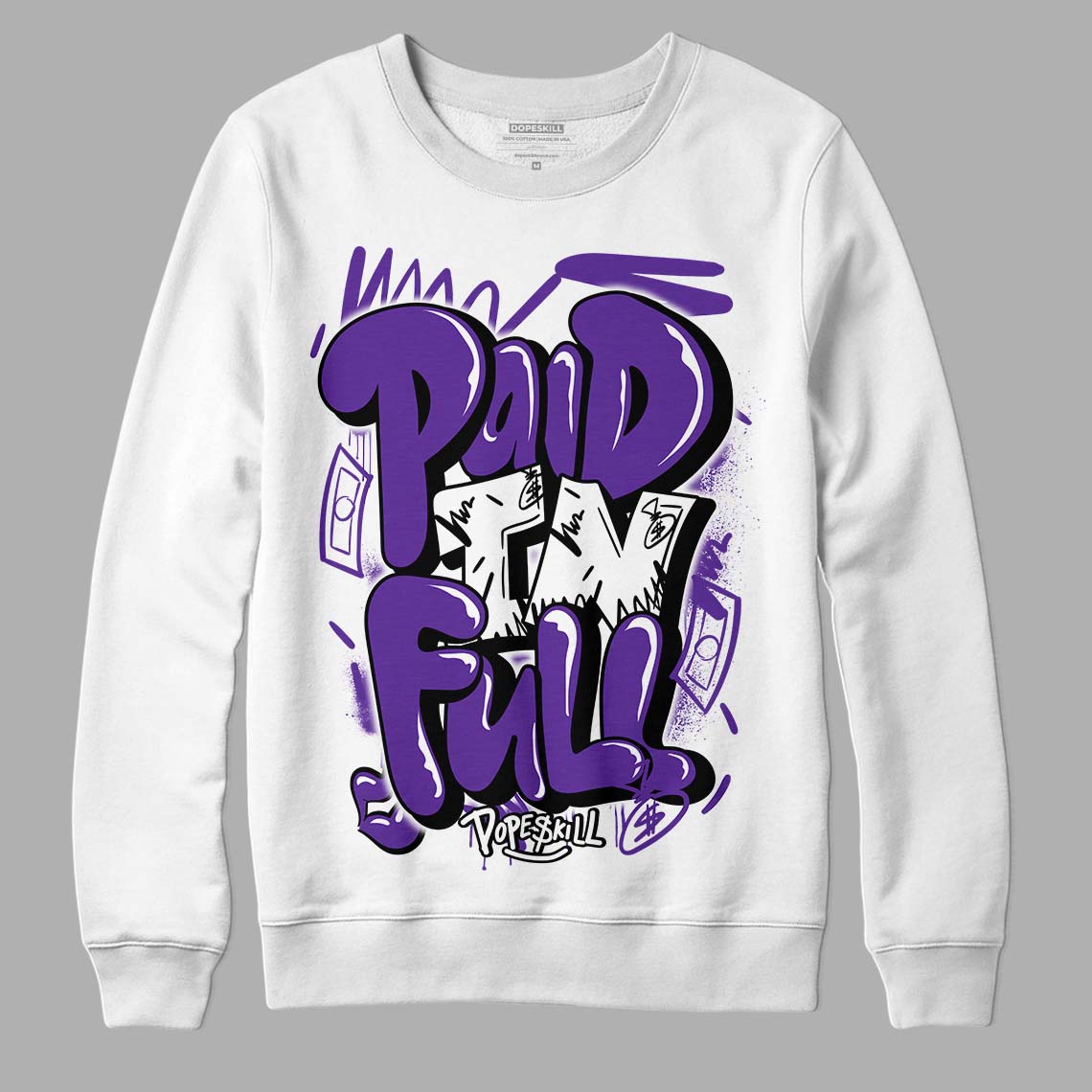 PURPLE Collection superstreetwear Sweatshirt New Paid In Full Graphic