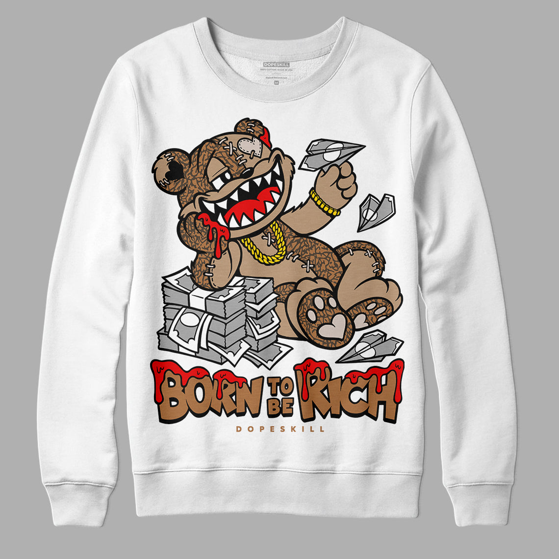 Palomino 3s superstreetwear Sweatshirt Born To Be Rich Graphic