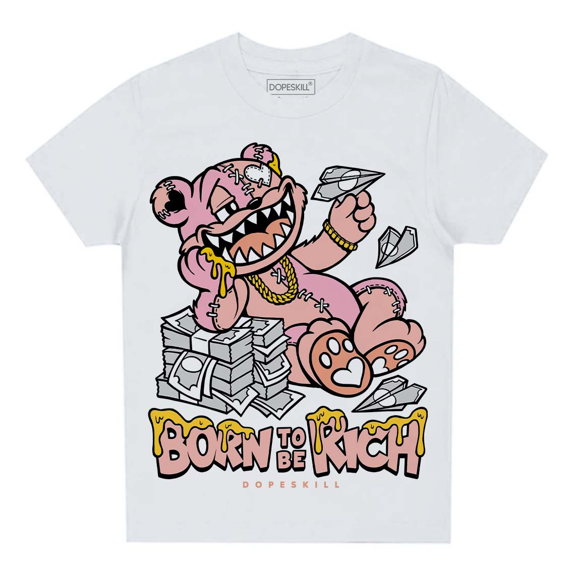 Legend Pink 11s superstreetwear Toddler Kids T-shirt Born To Be Rich Graphic