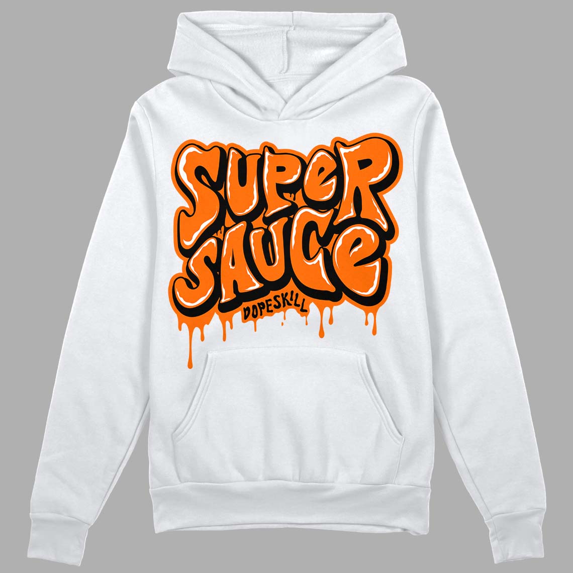 Orange Black White superstreetwear Hoodie Sweatshirt Super Sauce Graphic