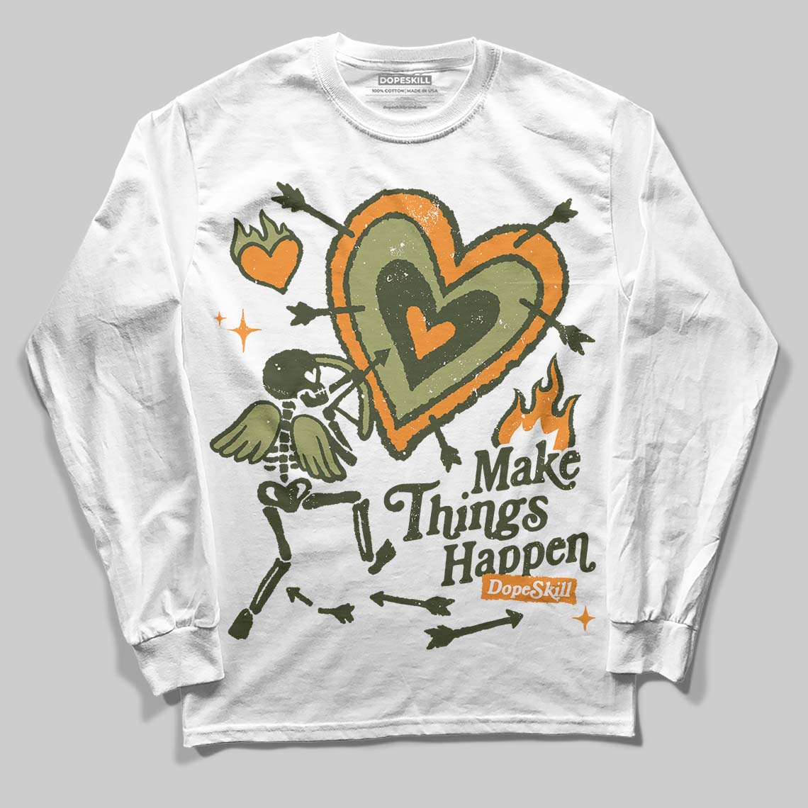 Olive Collection superstreetwear Long Sleeve T-Shirt Make Things Happen Graphic