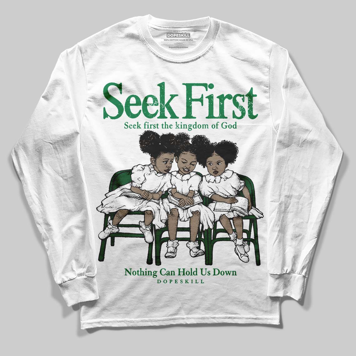 Green Collection superstreetwear Long Sleeve T-Shirt New Seek First Graphic